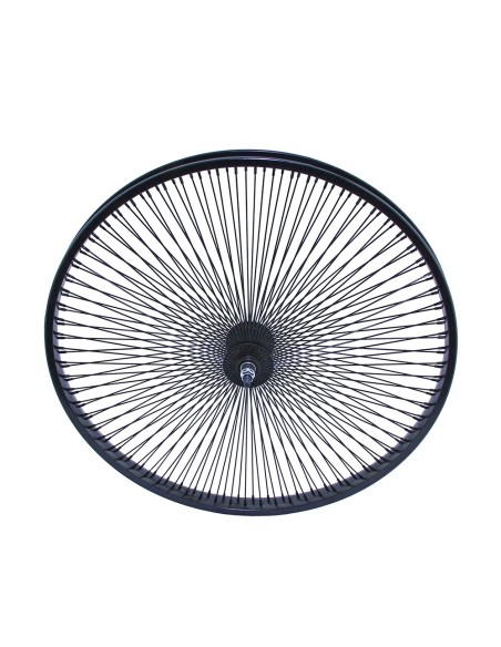 26 Steel Front Wheel 144 Spoke 14gBlack 3/8 Axle Single Wall Black.